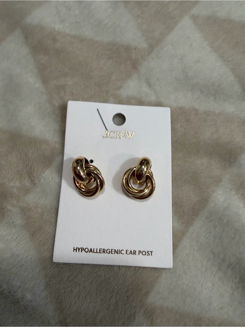 J crew rich gold Knotted drop statement earrings - Picture 2 of 3